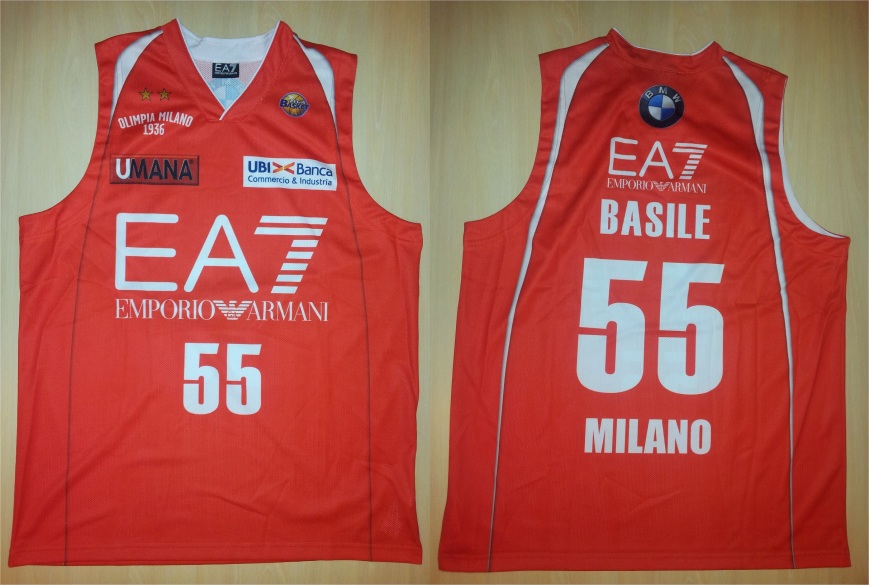2012-13 Gianluca Basile - EA7 Milano (Match Worn) - Taglia XL (64 X 84 cm)