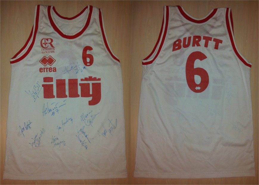 1994-95 Steve Burtt - Illy Trieste (Match Worn - Eurocup) - Taglia XL (57 X 81 cm)